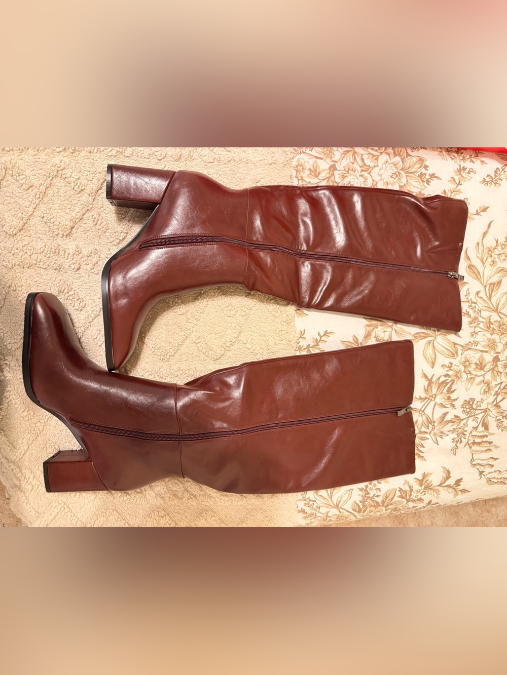 NUMALEO burgundy Brown boots- over the knee - Picture 5 of 8
